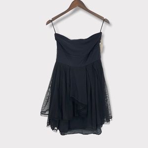 Anthropologie Project Alabama Black Tulle Strapless‎ Mini Dress Size 2